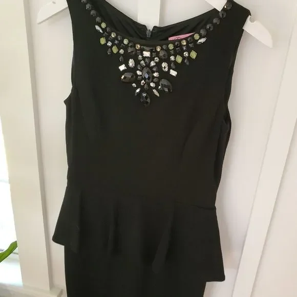 Eliza J Embellished Peplum Holiday Dress - Picture 7 of 10